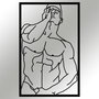 Wallity Muscle Male Posture Escultura de Pared en Negro